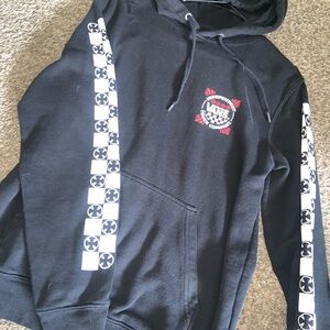 Vans Black Hoodie with White and Red Details
